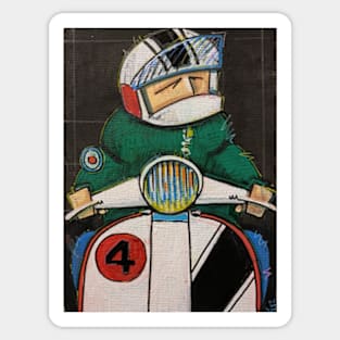 Retro Scooter, Classic Scooter, Scooterist, Scootering, Scooter Rider, Mod Art Sticker